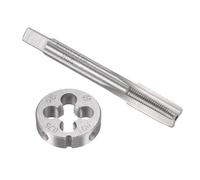 TA-VIGOR Ensemble tarauds et filières métriques M9 x 0,75 mm, tarauds à vis avec matrice de filetage rond, kit de tarauds et filières robustes pour bricolage, réparation, coupe de filetage externe et