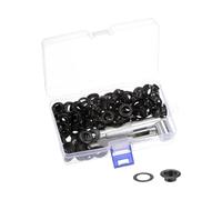 TA-VIGOR Kit de perforation à œillets pour bâche, tissu, toile, rideaux, sacs, tentes, auvents, boîte de rangement incluse, 10 mm, noir
