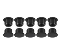 TA-VIGOR Lot de 10 bouchons de trou en silicone - 14 mm de diamètre - Joint d'étanchéité en caoutchouc souple et flexible - Pour cloisons de cuisine - Étanches - Noir