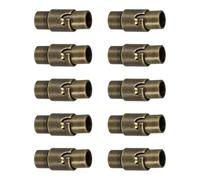 TA-VIGOR Lot de 10 embouts de cordon en cuir avec boucle - 4 mm - Fermoirs à coller en cuivre pour la fabrication de bracelets, colliers, bijoux - Bronze