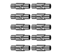 TA-VIGOR Lot de 10 embouts de cordon en cuir avec boucle de 3 mm - Fermoirs à coller en cuivre pour fabrication de bracelets, colliers, bijoux - Noir