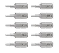 TA-VIGOR Lot de 10 embouts de tournevis hexagonaux H2,5 avec tige hexagonale de 6,35 mm de long, tête hexagonale magnétique en acier S2 pour perceuse électrique et tournevis électrique