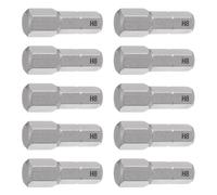 TA-VIGOR Lot de 10 embouts de tournevis hexagonaux H8 avec tige hexagonale de 6,35 mm de long, tête hexagonale magnétique en acier S2 pour perceuse électrique et tournevis électrique
