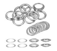 TA-VIGOR Lot de 10 œillets en métal de 40 mm avec rondelles, finition bronze, kit d'œillets à grand trou pour tissu, cuir, toile, rideaux, bâches, vêtements, loisirs créatifs, ton argenté