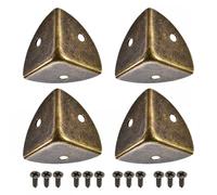 TA-VIGOR Lot de 10 protections d'angle en métal, 30 x 30 x 30 mm, support d'angle décoratif en bronze pour tables, coffres, valises, boîtes à bijoux, avec 30 vis
