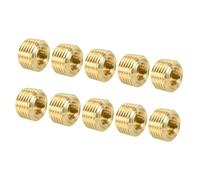 TA-VIGOR Lot de 10 raccords de tuyau en laiton 1/8NPT à filetage mâle à tête fraisée hexagonale, raccords à tête interne pour systèmes CVC, plomberie, eau, huile, air