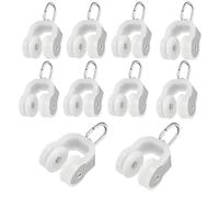 TA-VIGOR Lot de 10 rails de rideaux en acier inoxydable à double roulettes, glissières silencieuses pour fenêtres, rails de rideau de douche