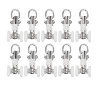 TA-VIGOR Lot de 10 rails de rideaux en plastique à double roulettes, glissières de rideaux pour fenêtres de douche