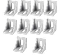TA-VIGOR Lot de 10 soufflets de support d'angle en aluminium 4040, profil d'extrusion 4040 à 90 degrés, connecteurs d'angle en forme de L pour fente de 8,5 mm