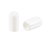 TA-VIGOR Lot de 100 embouts en caoutchouc ronds flexibles de 6 mm ID - Cache-boulons en vinyle blanc pour vis, tubes, câbles, fils, etc