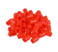 TA-VIGOR Lot de 100 embouts en caoutchouc ronds flexibles de 8 mm ID - Cache-boulons en vinyle rouge pour vis, tubes, câbles, fils, etc