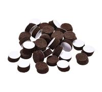 TA-VIGOR Lot de 100 patins ronds autocollants en feutre pour pieds de meubles, 10 mm de diamètre, 5 mm d'épaisseur, patins en feutre anti-rayures pour chaises, sols en bois dur et carrelage, marron