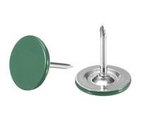 TA-VIGOR Lot de 100 punaises décoratives robustes à tête plate pour mur, meuble en liège et tableau d'affichage - 11 mm x 13 mm - Pour la maison, le bureau et le bricolage - Vert