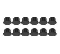 TA-VIGOR Lot de 12 bouchons de trou en silicone - 10 mm de diamètre - Joint d'étanchéité en caoutchouc souple et flexible - Pour cloisons de cuisine - Étanches - Noir