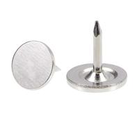 TA-VIGOR Lot de 150 punaises décoratives robustes à tête plate pour mur, meuble en liège et tableau d'affichage - 9,5 mm x 10 mm - Pour la maison, le bureau et le bricolage - Argenté