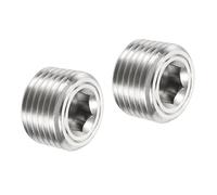 TA-VIGOR Lot de 2 bouchons de tuyau en laiton 1/2NPT à filetage mâle à tête fraisée hexagonale, raccords à tête interne pour systèmes CVC, plomberie, eau, huile, air