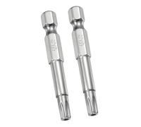 TA-VIGOR Lot de 2 embouts de tournevis à tête Torx T27 de 6,35 mm, tige hexagonale de 50 mm de long, embouts Torx de sécurité en acier S2 avec trou pour visseuse à percussion, outils à main