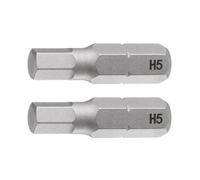TA-VIGOR Lot de 2 embouts de tournevis hexagonaux H5.0 - Tige hexagonale de 6,35 mm de long - Tête hexagonale magnétique en acier S2 pour perceuse électrique et tournevis électrique