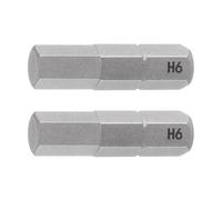 TA-VIGOR Lot de 2 embouts de tournevis hexagonaux H6.0 de 6,35 mm de long, tête hexagonale magnétique en acier S2 pour perceuse électrique et tournevis électrique