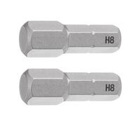TA-VIGOR Lot de 2 embouts de tournevis hexagonaux H8 de 6,35 mm de long, tête hexagonale magnétique en acier S2 pour perceuse électrique et tournevis électrique
