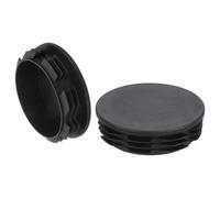 TA-VIGOR Lot de 2 embouts ronds en plastique - 80 mm - Inserts de bouchons en polyéthylène noir pour pieds de chaise, table, meubles, protection de sol pour cadre de banc, tabouret, embouts de tuyau