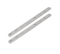 TA-VIGOR Lot de 2 plaques de réparation plates en acier inoxydable pour connecteur en bois Argenté 295 mm x 25 mm x 4 mm