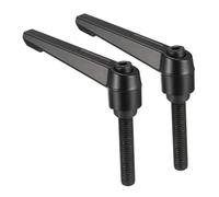TA-VIGOR Lot de 2 poignées à levier de serrage réglables, M10 x 50 mm, bouton poussoir à cliquet à dégagement rapide, en alliage d'aluminium, boulons à goujons filetés mâles pour machines et