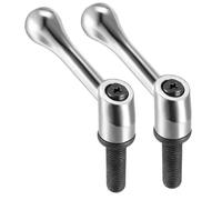 TA-VIGOR Lot de 2 poignées à levier de serrage réglables, M12 x 40 mm, bouton poussoir à cliquet à dégagement rapide, en alliage d'acier mâle fileté pour machines et équipements