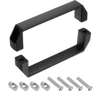 TA-VIGOR Lot de 2 poignées d'armoire 180 mm - Poignées de tiroir en alliage d'aluminium modernes en forme de U pour armoires, armoires et meubles - Noir