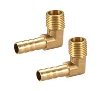 TA-VIGOR Lot de 2 raccords de tuyau cannelés en laiton, coude à 90 degrés, cannelé de 8 mm vers connecteur adaptateur de tuyau mâle 1/4PT