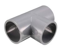 TA-VIGOR Lot de 2 raccords de tuyau en PVC de 32 mm, raccords de raccord en T à 3 voies, adaptateur de tuyau d'eau de jardin pour connexions de plomberie et de système d'irrigation, gris