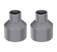 TA-VIGOR Lot de 2 raccords réducteurs DWV en PVC - 25 mm x 50 mm - Pour réducteur de conduit et systèmes de plomberie d'alimentation en eau - Gris