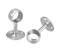 TA-VIGOR Lot de 2 supports de tuyau de penderie, 25 mm de diamètre, 65 mm de hauteur, support mural pour tringle de rail