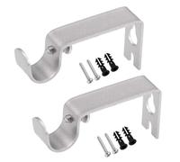 TA-VIGOR Lot de 2 supports muraux robustes pour tringle à rideaux de 16 mm, 73 x 36 x 16 mm, argenté