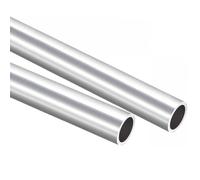 TA-VIGOR Lot de 2 tubes ronds en aluminium 6063, 25 mm de diamètre extérieur et 21 mm (DI x DI) 300 mm de long, tuyau en aluminium sans couture pour ameublement, machines, bricolage
