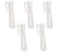 TA-VIGOR Lot de 20 crochets réglables en plastique pour rideaux - Crochets à plis pour verrouiller la porte de douche, fenêtre, rideaux - Blanc