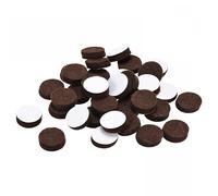TA-VIGOR Lot de 200 patins ronds autocollants en feutre pour pieds de meubles, 18 mm de diamètre, 5 mm d'épaisseur, patins en feutre anti-rayures pour chaises, sols en bois dur et carrelage, marron