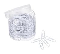 TA-VIGOR Lot de 200 trombones de petite taille avec revêtement en vinyle pour éviter de déchirer les pages avec boîte pour organiser le bureau et la maison Blanc 2,8 cm