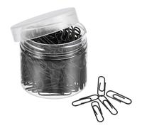 TA-VIGOR Lot de 200 trombones de petite taille avec revêtement en vinyle pour éviter de déchirer les pages avec boîte pour organiser le bureau et la maison Noir 2,8 cm