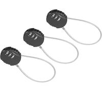TA-VIGOR Lot de 3 cadenas à combinaison de 20 cm, cadenas d'extérieur à 3 chiffres réinitialisables avec câble métallique, câble de sécurité de 20 cm pour bagages, casier de gym, clôture, boîte à