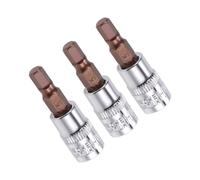 TA-VIGOR Lot de 3 douilles hexagonales, 6,35 mm x clé Allen H5 (5 mm), embouts hexagonaux en acier S2 de qualité supérieure, avec longueur de 38 mm pour clé à cliquet, clé dynamométrique, barre