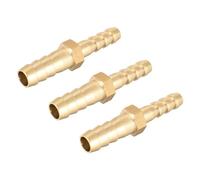 TA-VIGOR Lot de 3 raccords cannelés droits en laiton réducteurs, de 8 mm à 6 mm, raccords réducteurs en laiton connecteur droit pour eau, gaz, huile, bateau, tuyau d'air