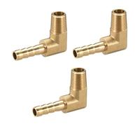 TA-VIGOR Lot de 3 raccords de tuyau cannelés en laiton, coude à 90 degrés, cannelé 6 mm vers connecteur adaptateur de tuyau mâle 1/8PT