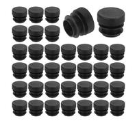 TA-VIGOR Lot de 36 embouts ronds en plastique - 18 mm - Inserts de bouchons en polyéthylène pour pieds de chaise, table, meubles, protection de sol pour cadre de banc, tabouret, noir