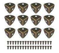 TA-VIGOR Lot de 36 protections d'angle en métal, 30 x 20 x 30 mm, support d'angle décoratif en bronze pour tables, coffres, valises, boîtes à bijoux, avec 108 vis