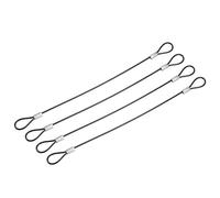 TA-VIGOR Lot de 4 câbles de sécurité de 2 mm en acier inoxydable avec double extrémité pour portail extérieur, éclairage de scène, bagages, valise et verrouillage des fils, 20 cm