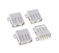 TA-VIGOR Lot de 4 connecteurs mâles USB 2.0 de type A, 4 broches à souder à 180 degrés pour équipement USB installé ou remplacement à faire soi-même