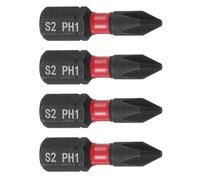 TA-VIGOR Lot de 4 embouts de tournevis cruciformes PH1, tige hexagonale de 6,35 mm de long, embouts hexagonaux magnétiques à tête cruciforme, embouts de tournevis hexagonaux en acier S2 pour