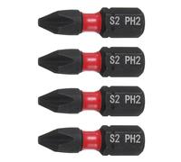 TA-VIGOR Lot de 4 embouts de tournevis cruciformes PH2, tige hexagonale de 6,35 mm de long, embouts hexagonaux magnétiques à tête cruciforme, embouts de tournevis hexagonaux en acier S2 pour