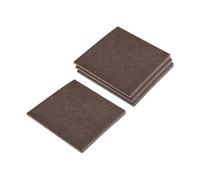 TA-VIGOR Lot de 4 patins en feutre carrés autocollants pour meubles en bois, stratifié et carrelage, 90 x 90 mm, marron